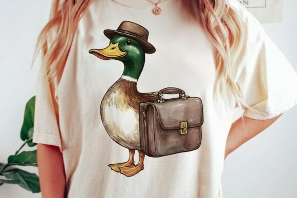 Business Duck with Briefcase Hat PNG: A Creative Asset