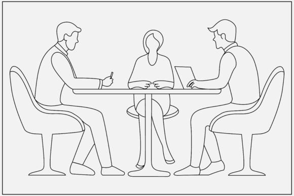 Elevate Your Creative Projects with Professional Business Meeting Line Art