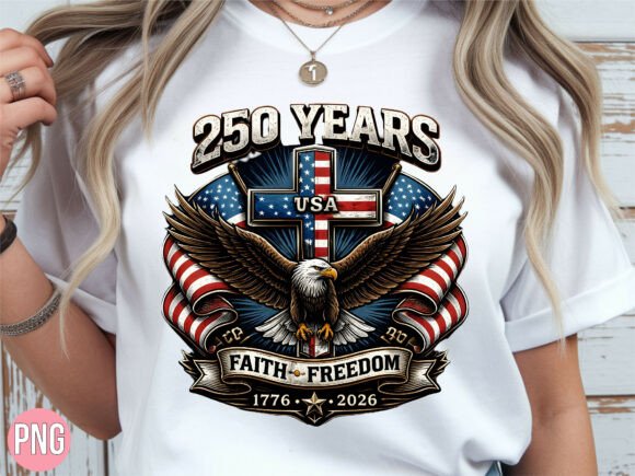 Elevate Your Patriotic Designs with Premium 250 Years USA Faith Freedom Artwork