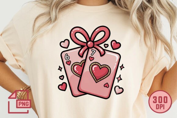 Elevate Your Valentine's Day Designs with Adorable Playing Cards PNG Art
