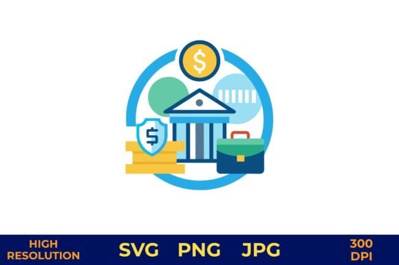 Financial Business Loan Icon with Bank: A Visual Guide