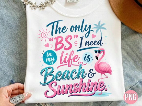 Pink Flamingo Beach Sunshine PNG Shirt Design