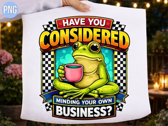Strategic Branding with the Funny Frog Coffee Mind Your Business PNG