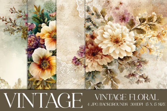 Unlocking the Charm of Vintage Floral Backgrounds, S8 for Your Creative Projects
