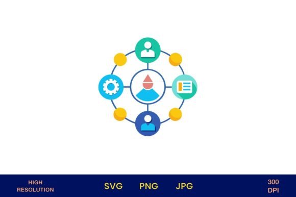 Visualize Success with Circular Business Resource Icons